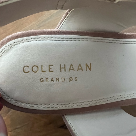 Suede, block heel blush Cole Haan shoes. Size 8 - Picture 2 of 5
